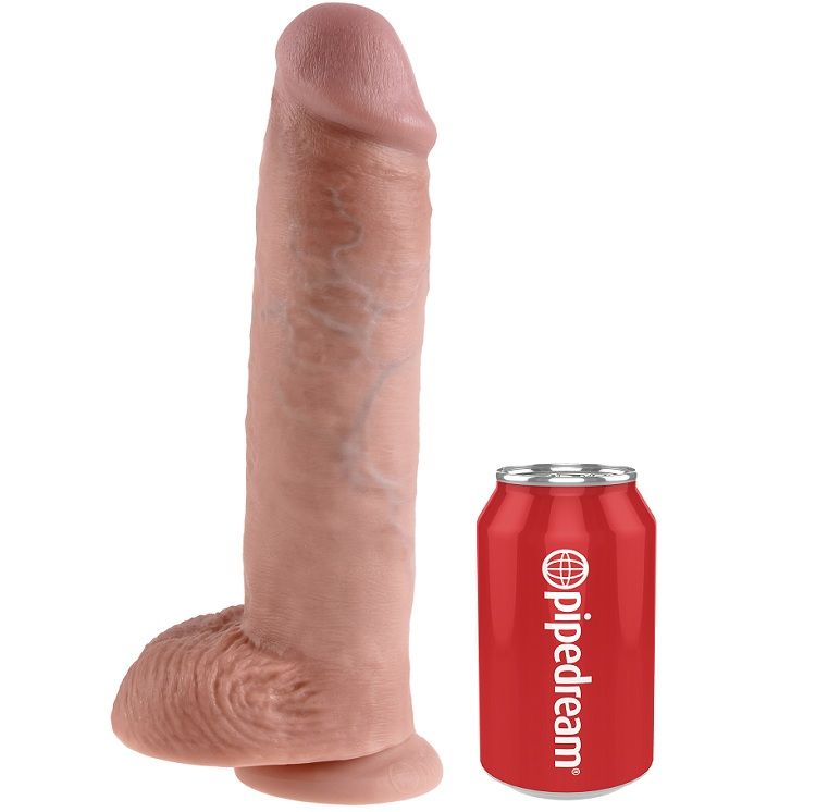 King Cock 28 cm dildo carne con sfere e ventosa