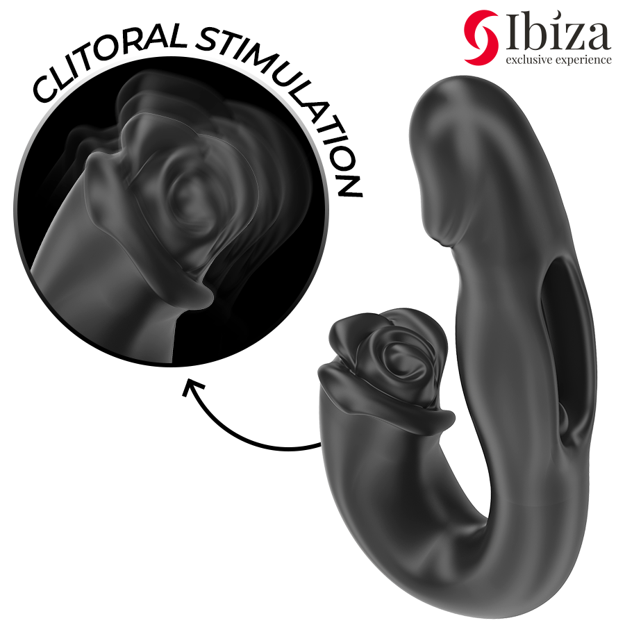 IBIZA Rose vibratore clitoride sfarfallio silicone