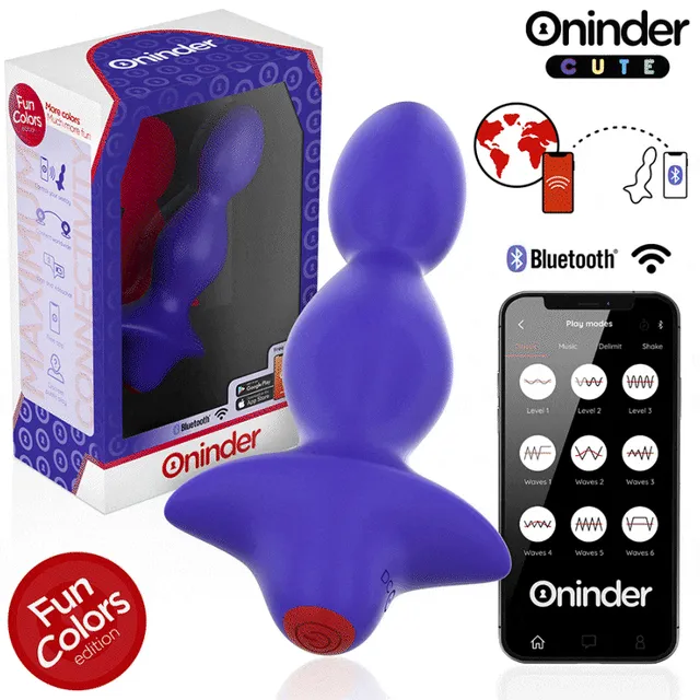 Oninder Cute plug anale vibrante viola con app