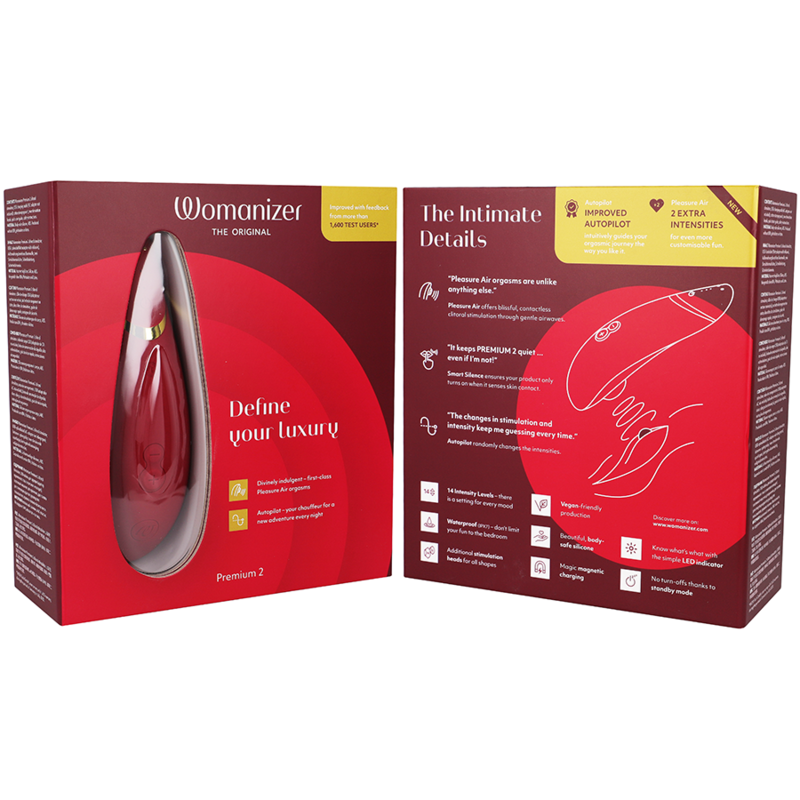 Womanizer Premium 2 stimolatore clitorideo bordeaux air