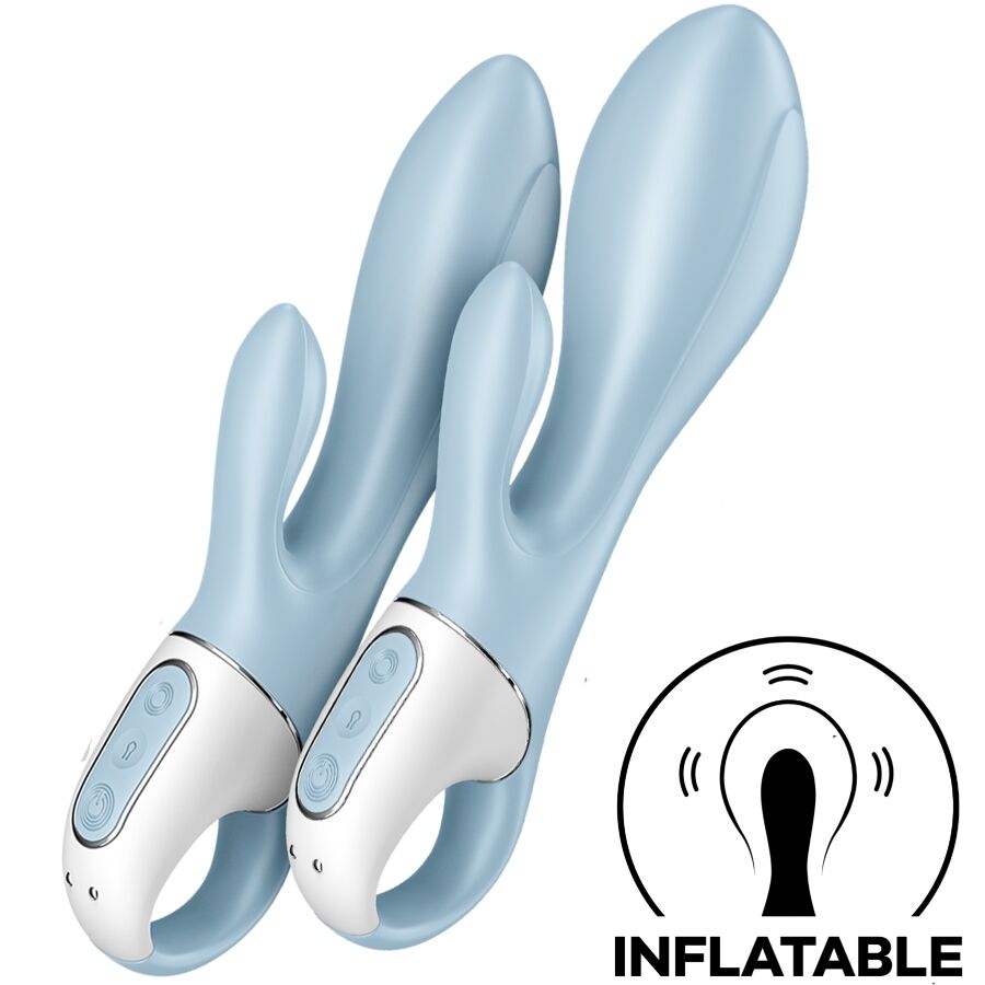 Satisfyer Air Pump Bunny 1 vibratore rabbit blu gonfiabile