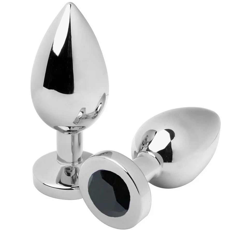 Frutille Metal Hard Diamond Plug plug anale nero acciaio