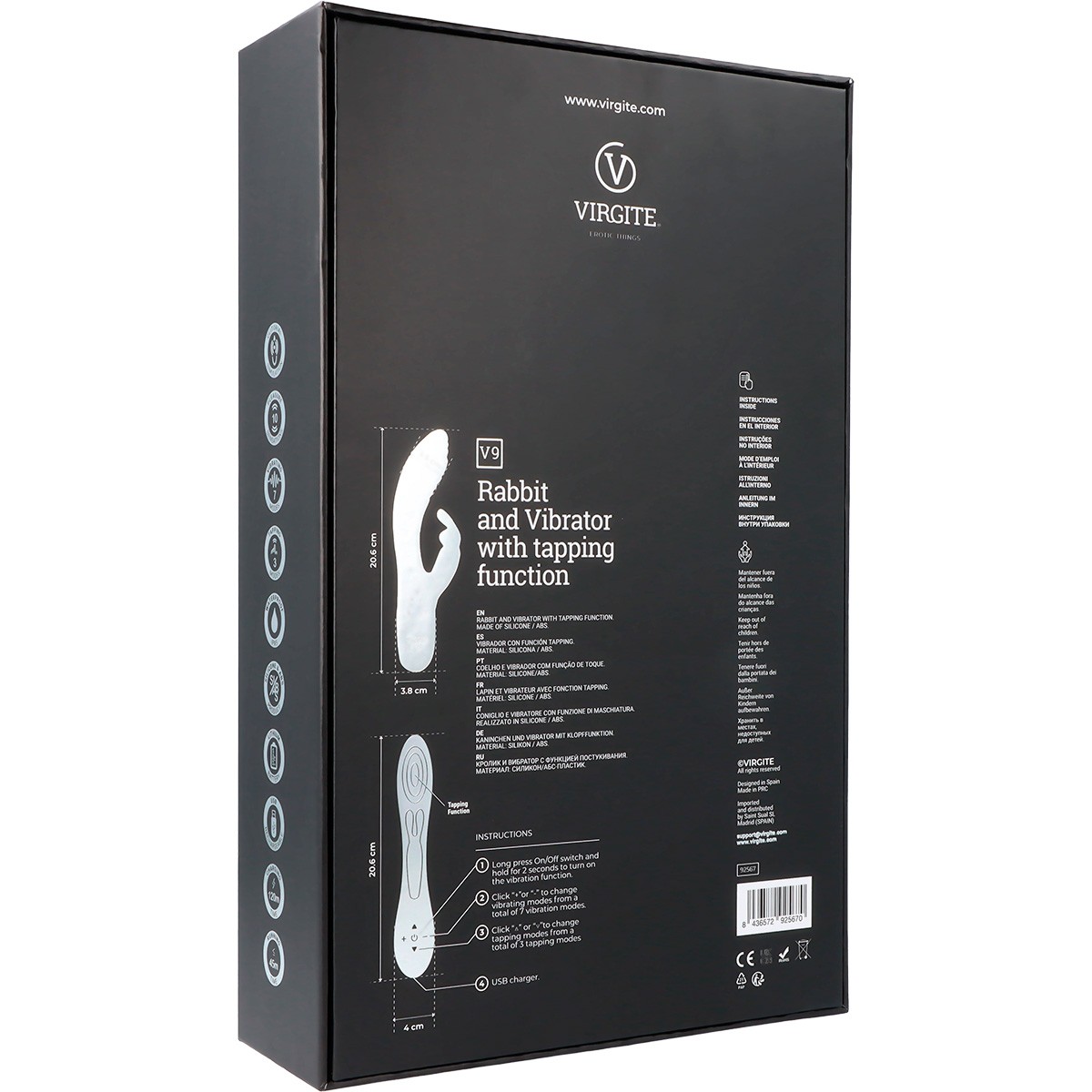 Virgite Love Hit V9 vibratore clitoride nero tapping punto G