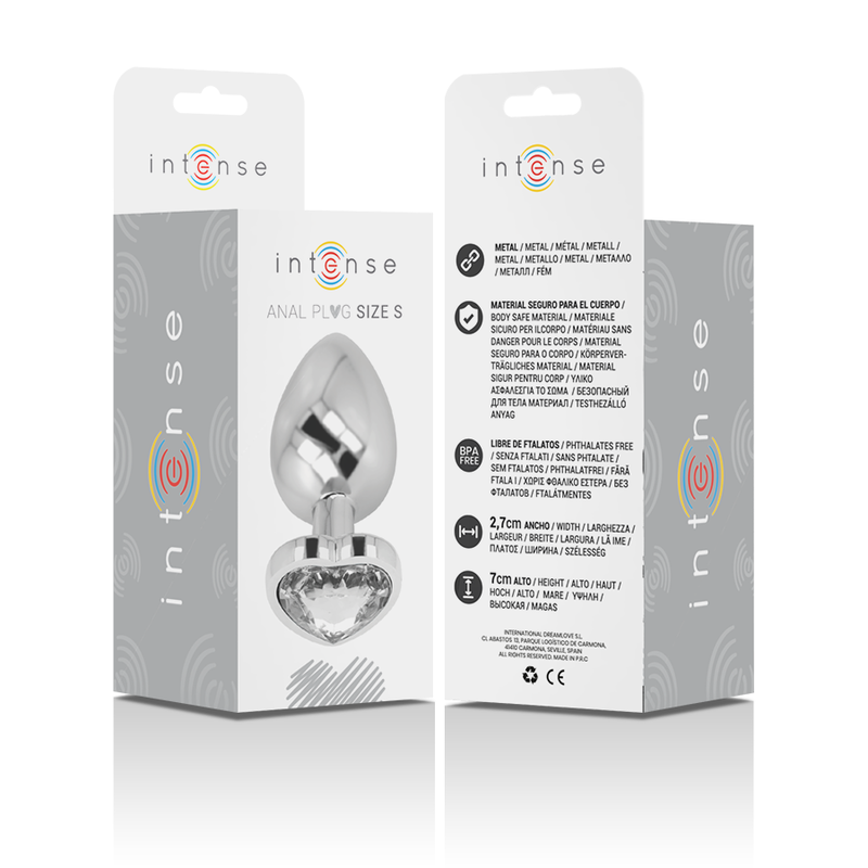 Intense Plug Cuore plug anale metallo bianco S 7 cm
