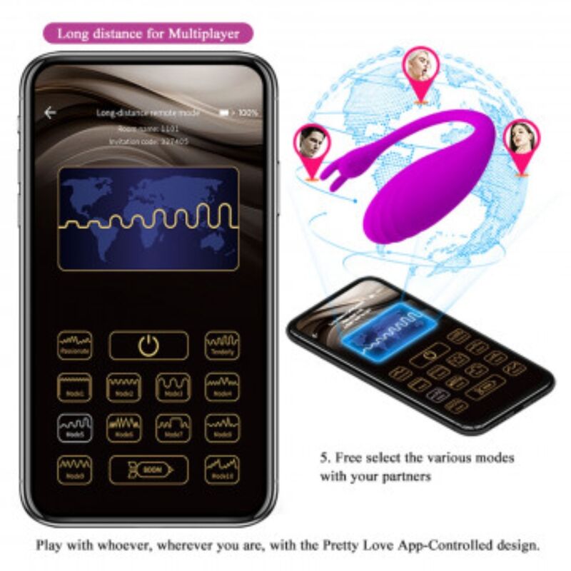 Pretty Love Catalina vibratore coppia app lilla