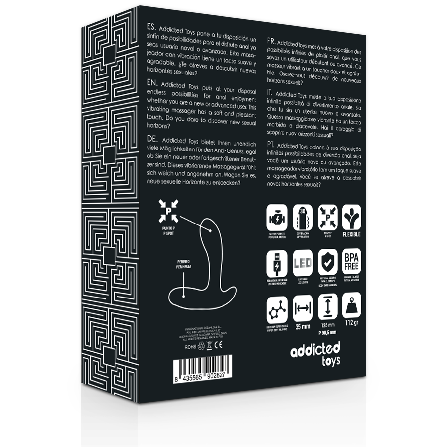Addicted Toys Massaggiatore Prostatico Vibrante Nero 30 Funzioni