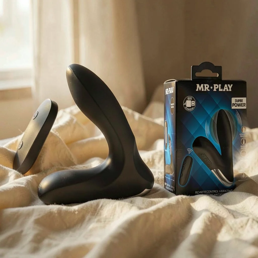 MR Play Plug Prostatico Gonfiabile plug nero con telecomando