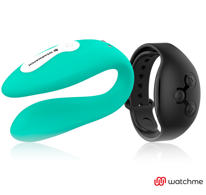Frutille Wearwatch Dual vibratore di coppia acquamarina con orologio