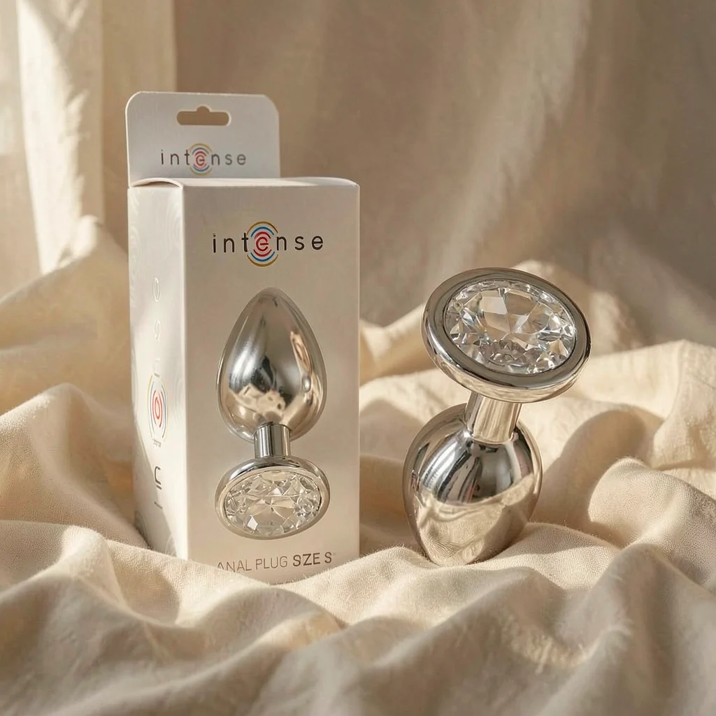 Intense Gioiello plug anale metallo argento taglia S