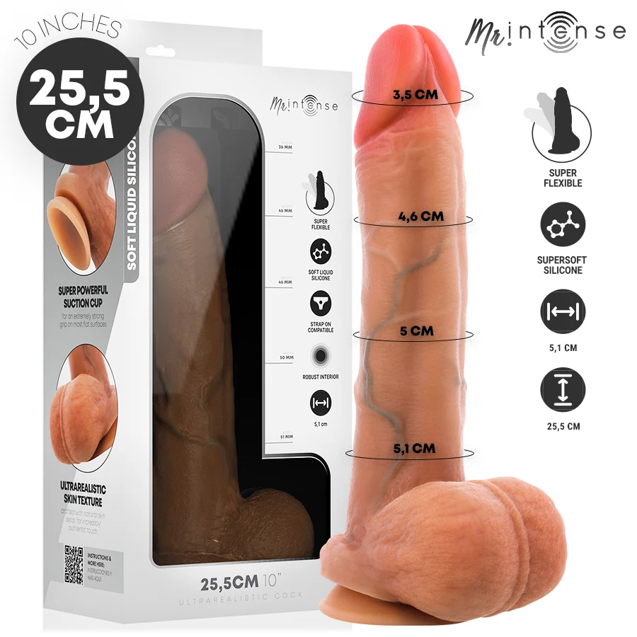 Mr Intense Gary XL dildo in silicone 25,5 cm flessibile