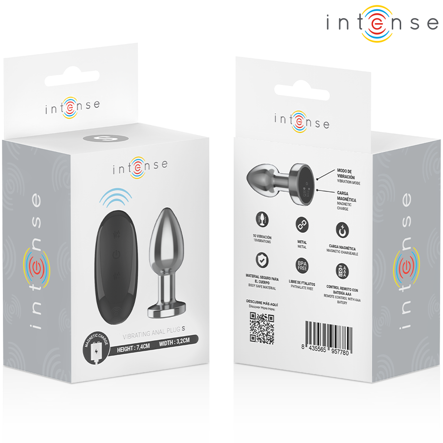 Intense Plug Vibrante in Metallo S Anale Telecomando