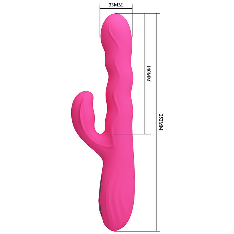 Pretty Love Winters vibratore doppia stimolazione rosa display