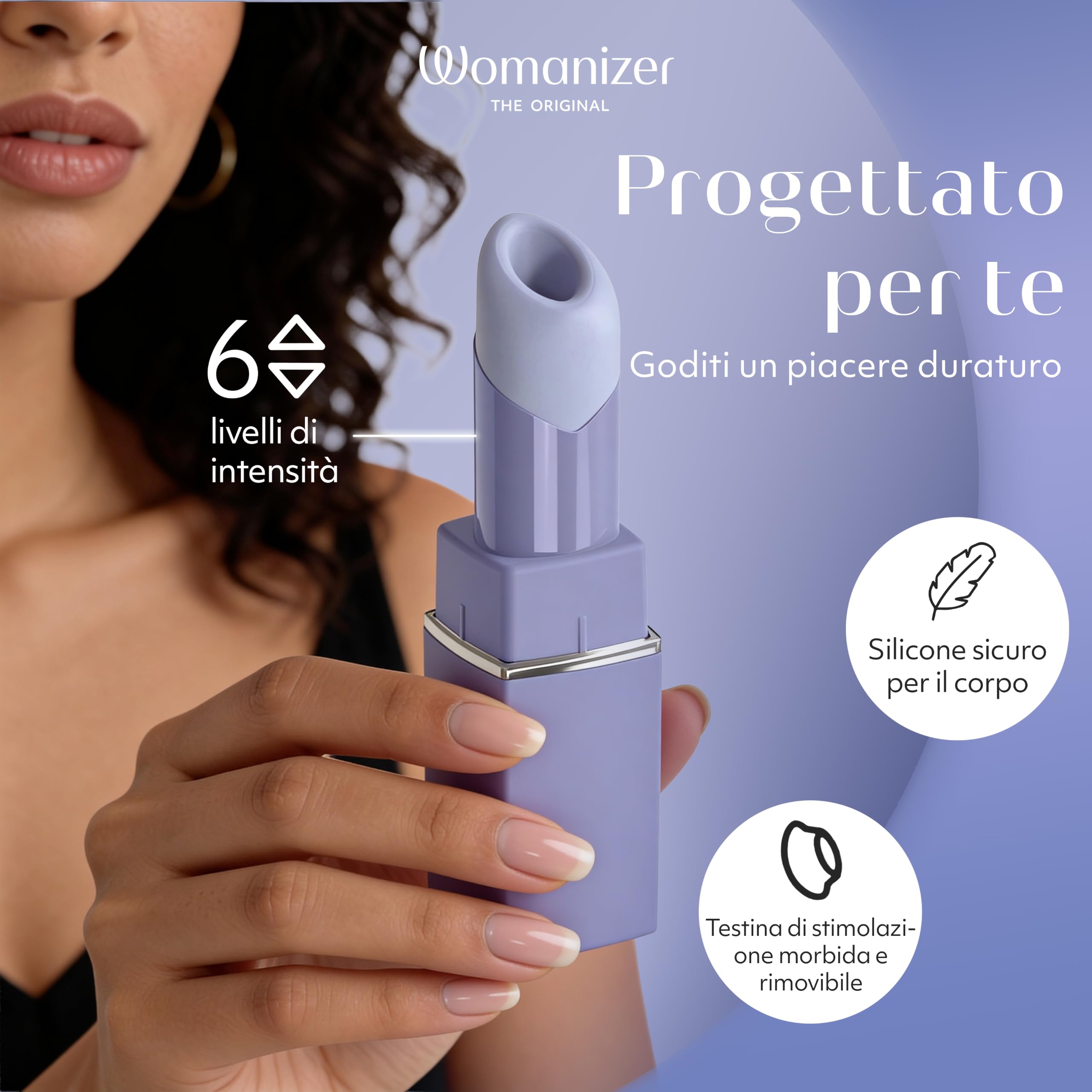 Womanizer Beauty stimolatore clitorideo lilla 6 intensità