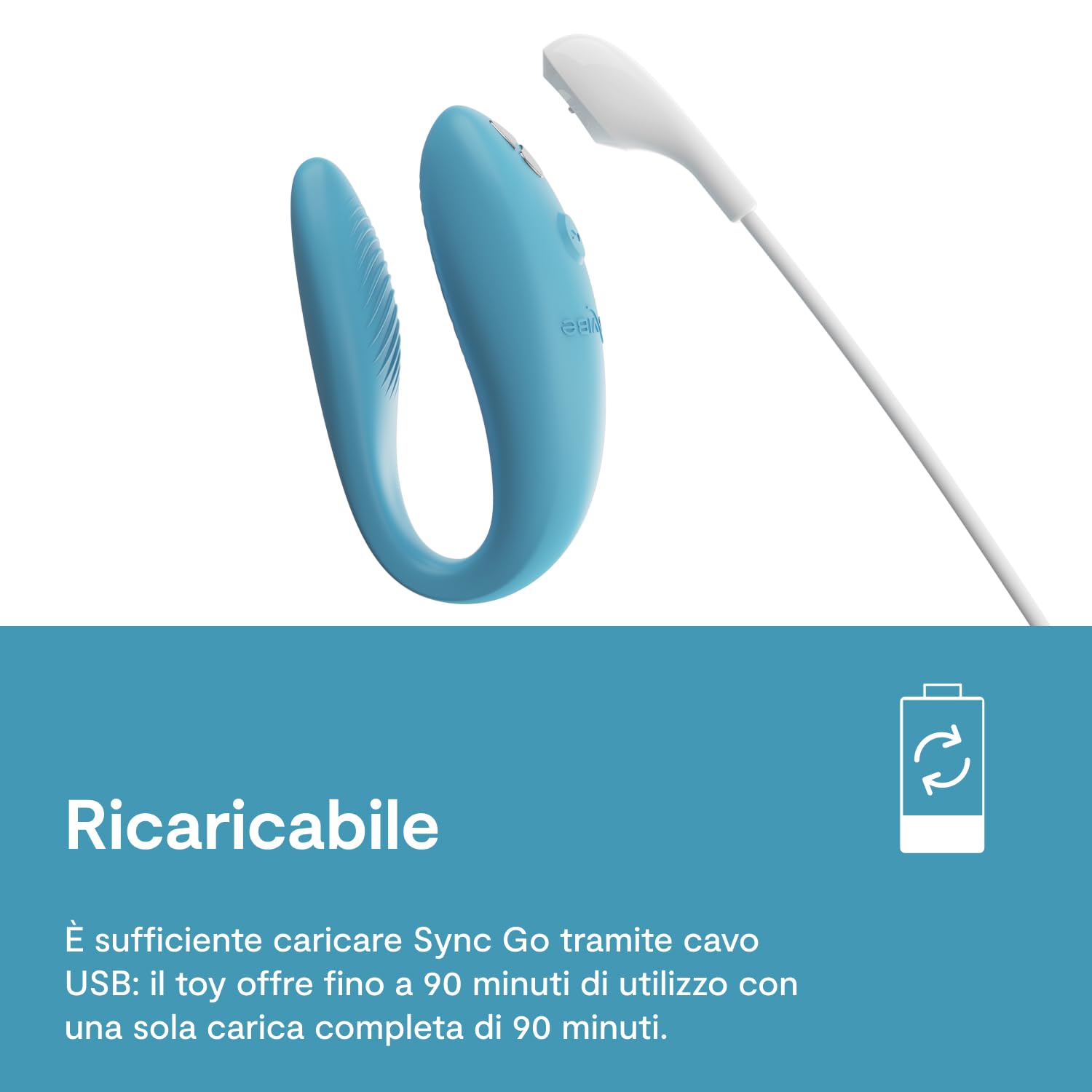 We-Vibe Sync Go vibratore di coppia blu con custodia