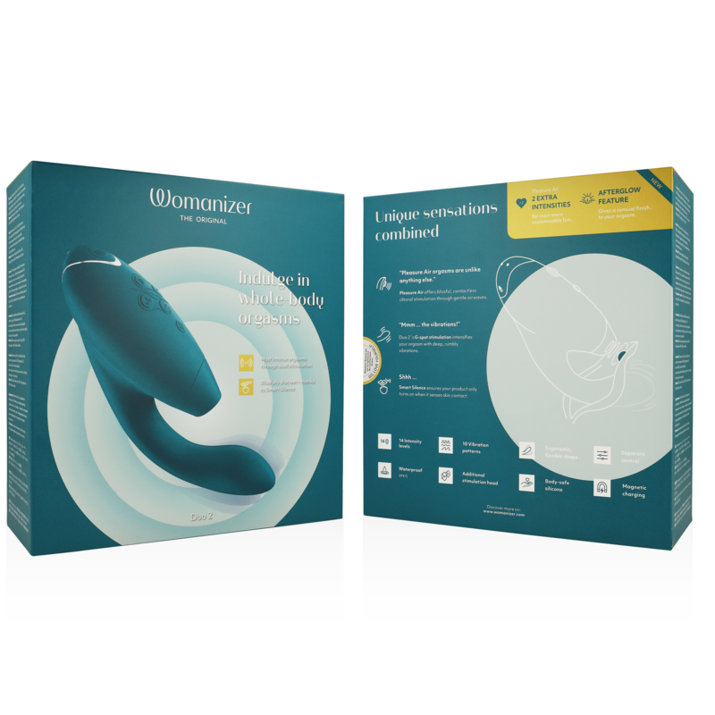 Womanizer Duo 2 stimolatore clitorideo blu petrol doppia stimolazione