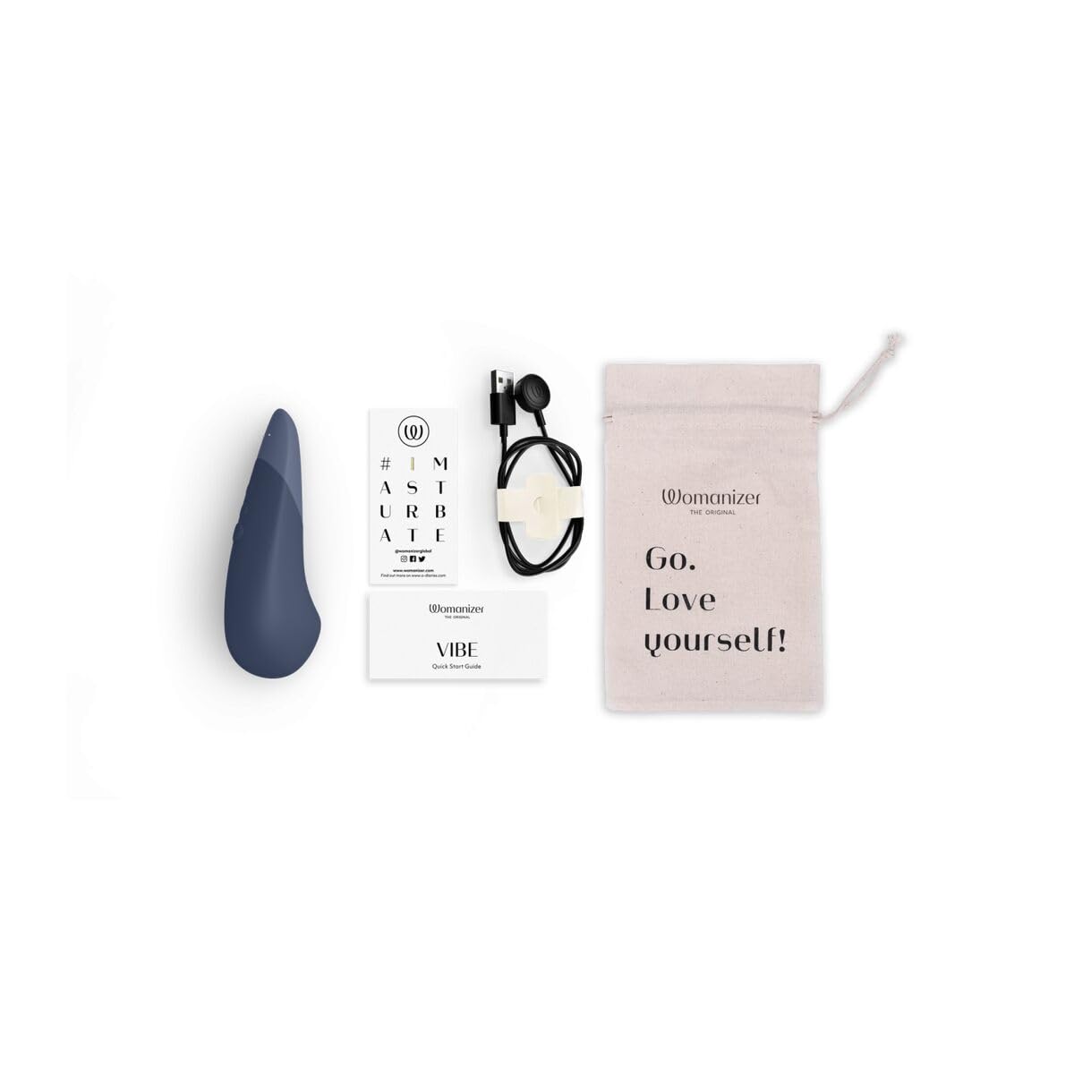 Womanizer Mini vibratore clitoride blu resistente all'acqua