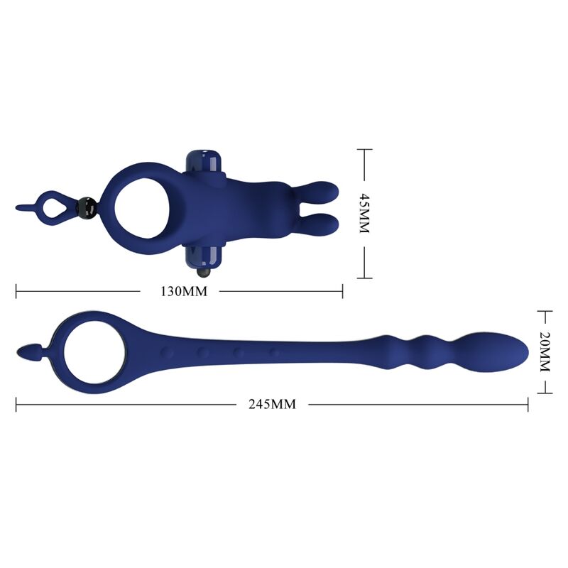 Pretty Love Ayad kit anello e plug vibrante blu 10 funzioni