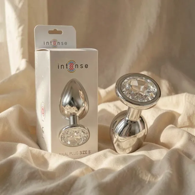 Intense Gioiello plug anale metallo argento taglia S