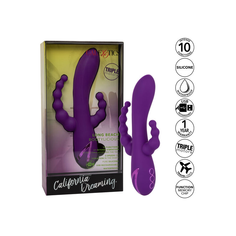 CalExotics Long Beach Bootylicious vibratore rabbit viola 3 motori