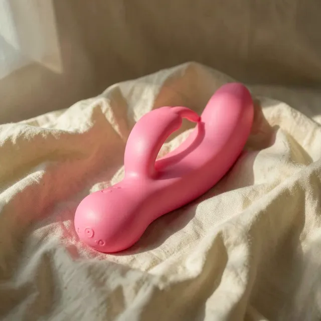 CalExotics First Time Rabbit vibratore rosa silicone 21 cm