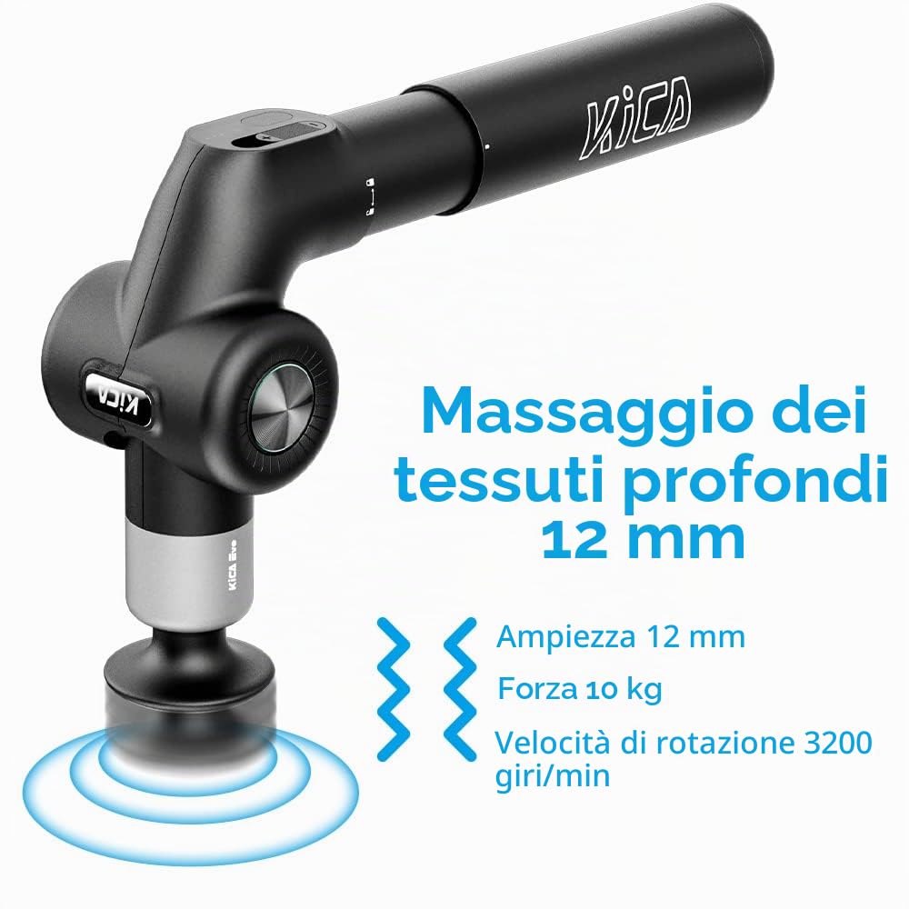 KiCA Evo pistola massaggio muscolare 6 testine