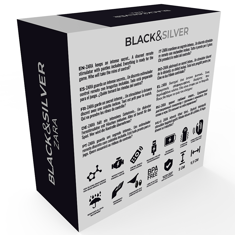 Black&Silver Zara vibratore indossabile telecomando silicone