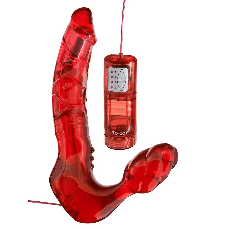 ToyJoy Bend Over Vibrante strap-on doppio 4 velocità silicone