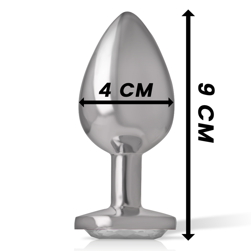 Intense plug cuore bianco L metallo 9 cm