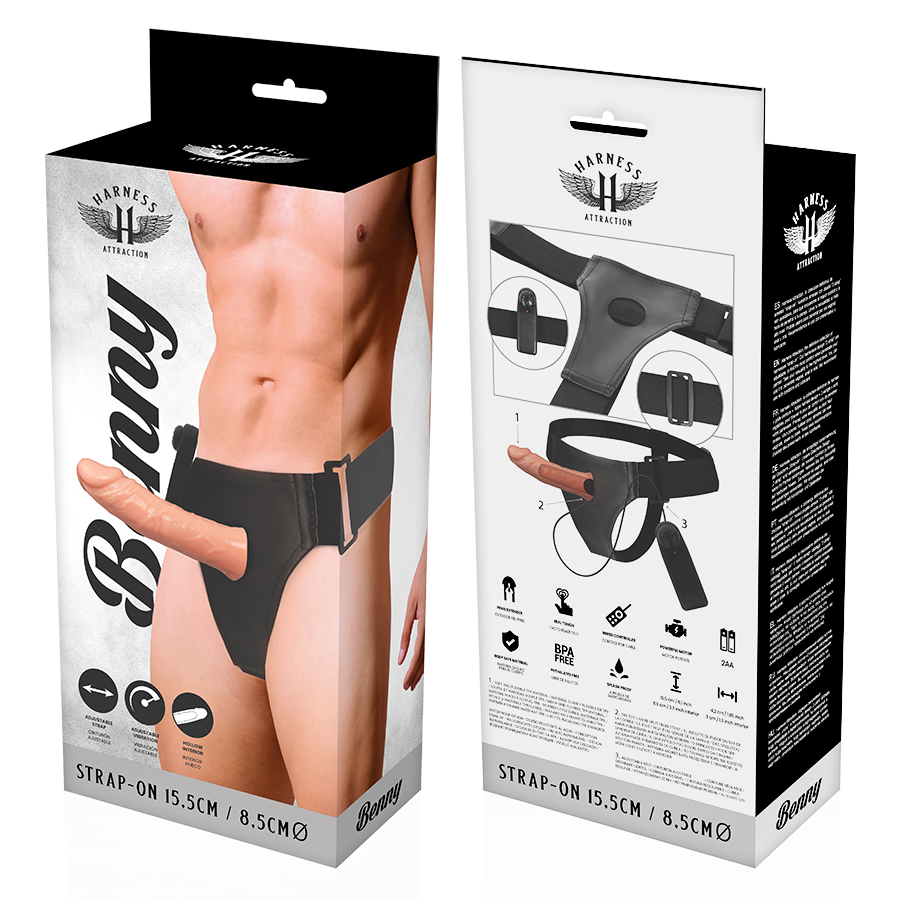 Attraction Harness Benny strap-on vibrante 15 cm