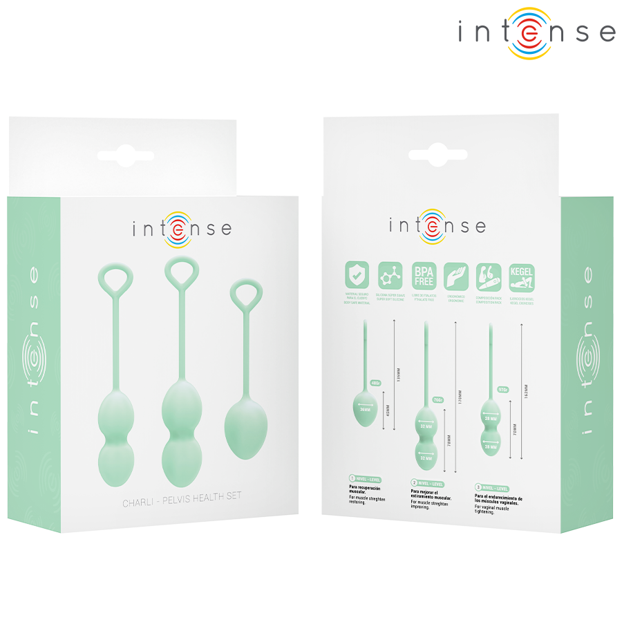 Intense Charli palline kegel verde chiaro 3 pezzi