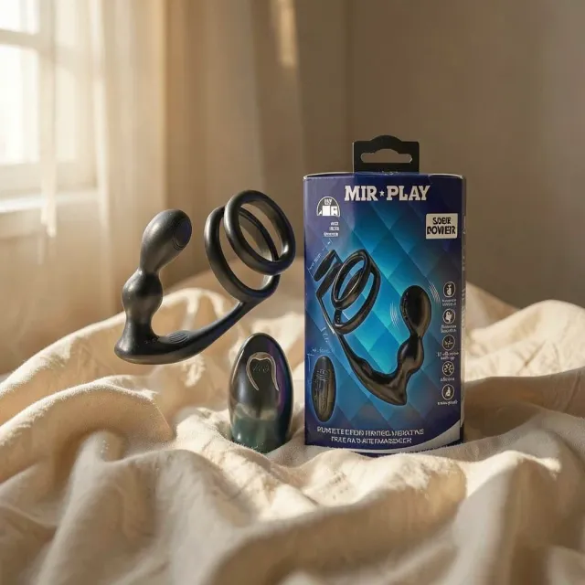 MR Play doppio anello con plug anale vibrante telecomando