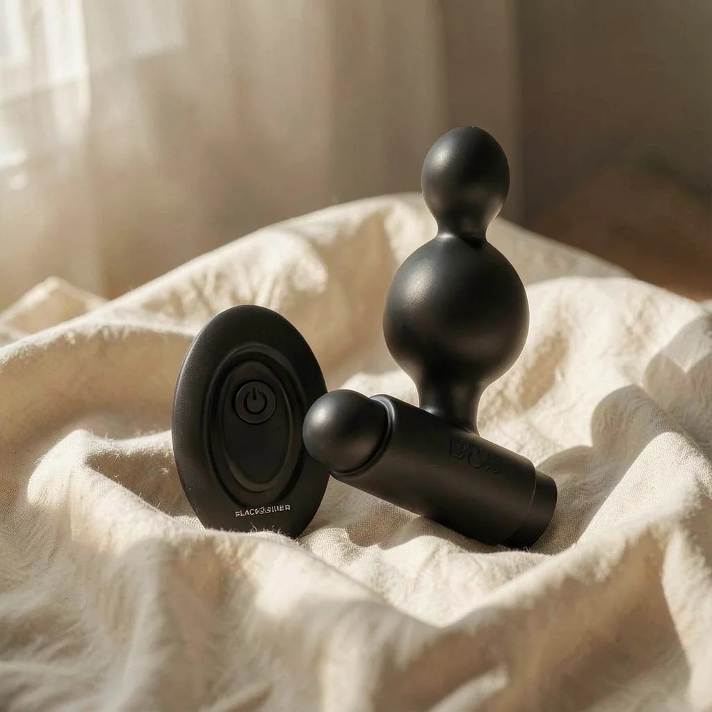 Black&Silver Tucker plug vibrante con telecomando 8 cm