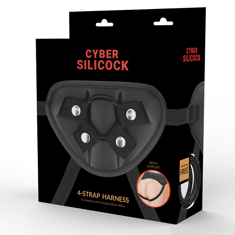 Cybersilicock imbracatura strap-on con 3 anelli silicone