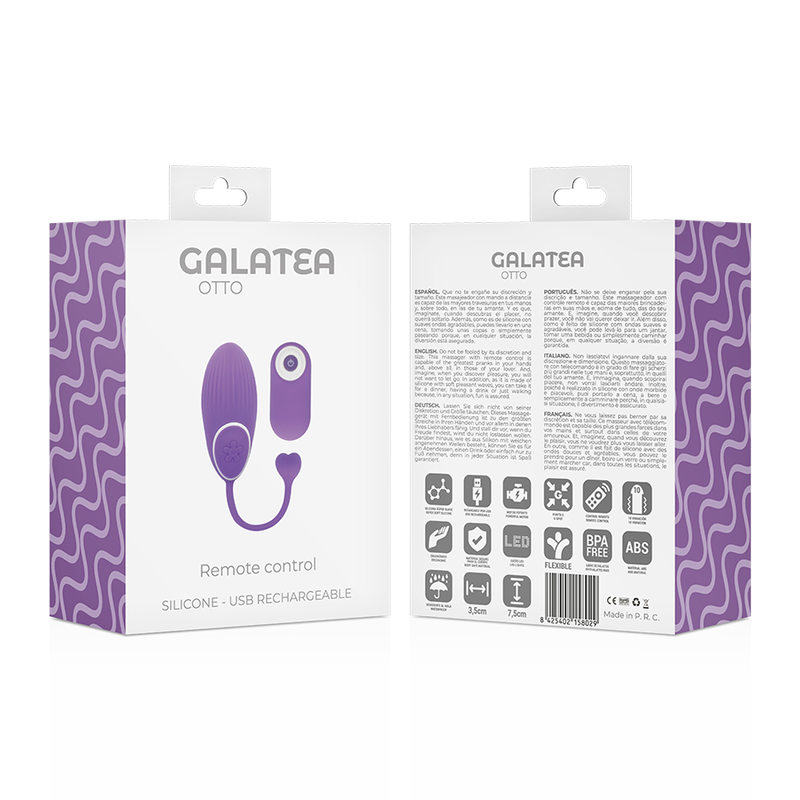 Galatea Otto vibratore coppia telecomando 10 modi lilla