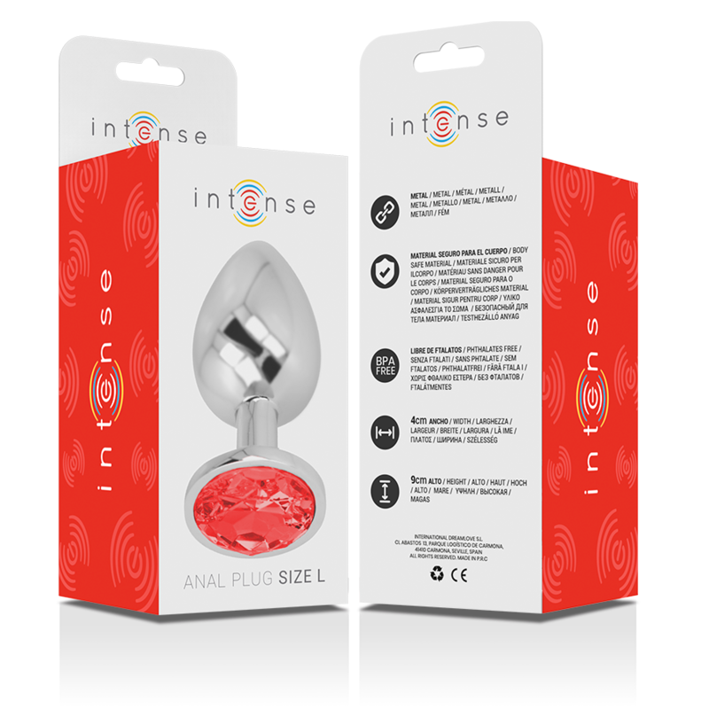 Intense Gioiello Rosso plug anale metallo taglia L