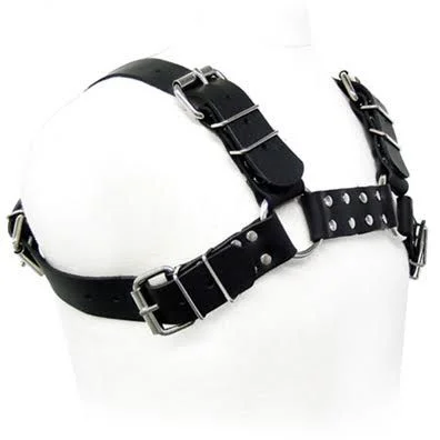 Leather Body Bull Dog imbracatura pelle nera regolabile