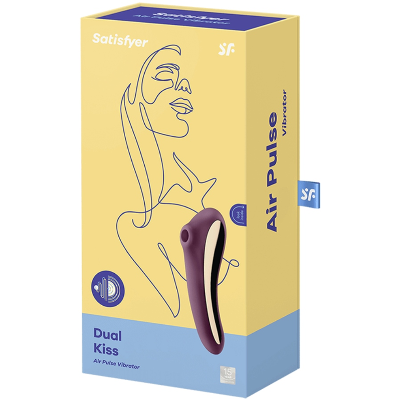 Satisfyer Dual Kiss stimolatore clitoride rosso vino
