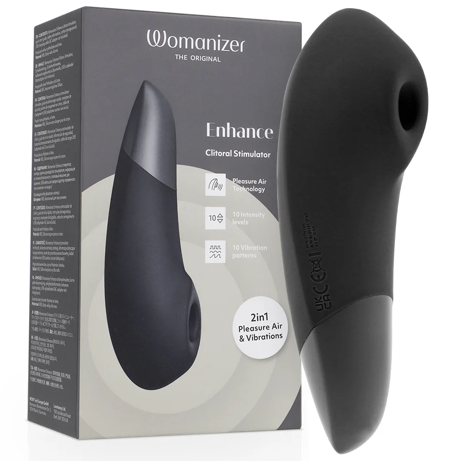 Womanizer Enhance stimolatore clitorideo nero Pleasure Air