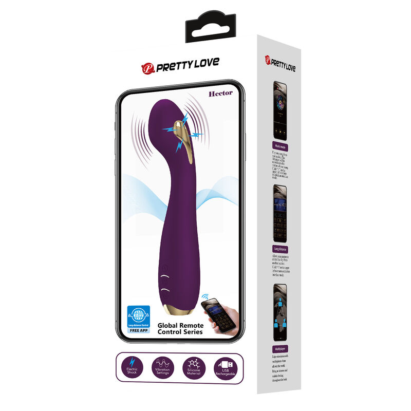Pretty Love Hector vibratore viola con app e-stim