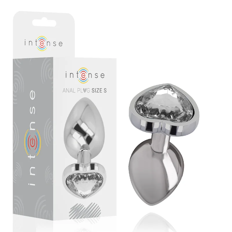 Intense Plug Cuore plug anale metallo bianco S 7 cm