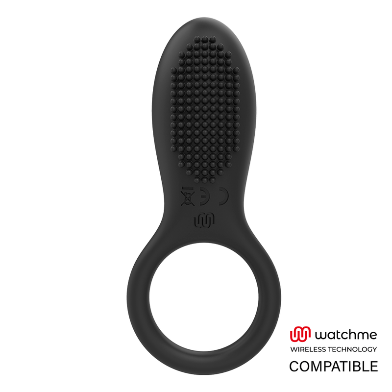 Mr Boss Tino anello vibrante nero silicone 10 modi