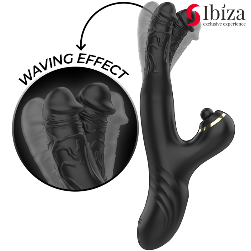 Ibiza Sex Toys Two Dragons Rabbit Vibratore Nero