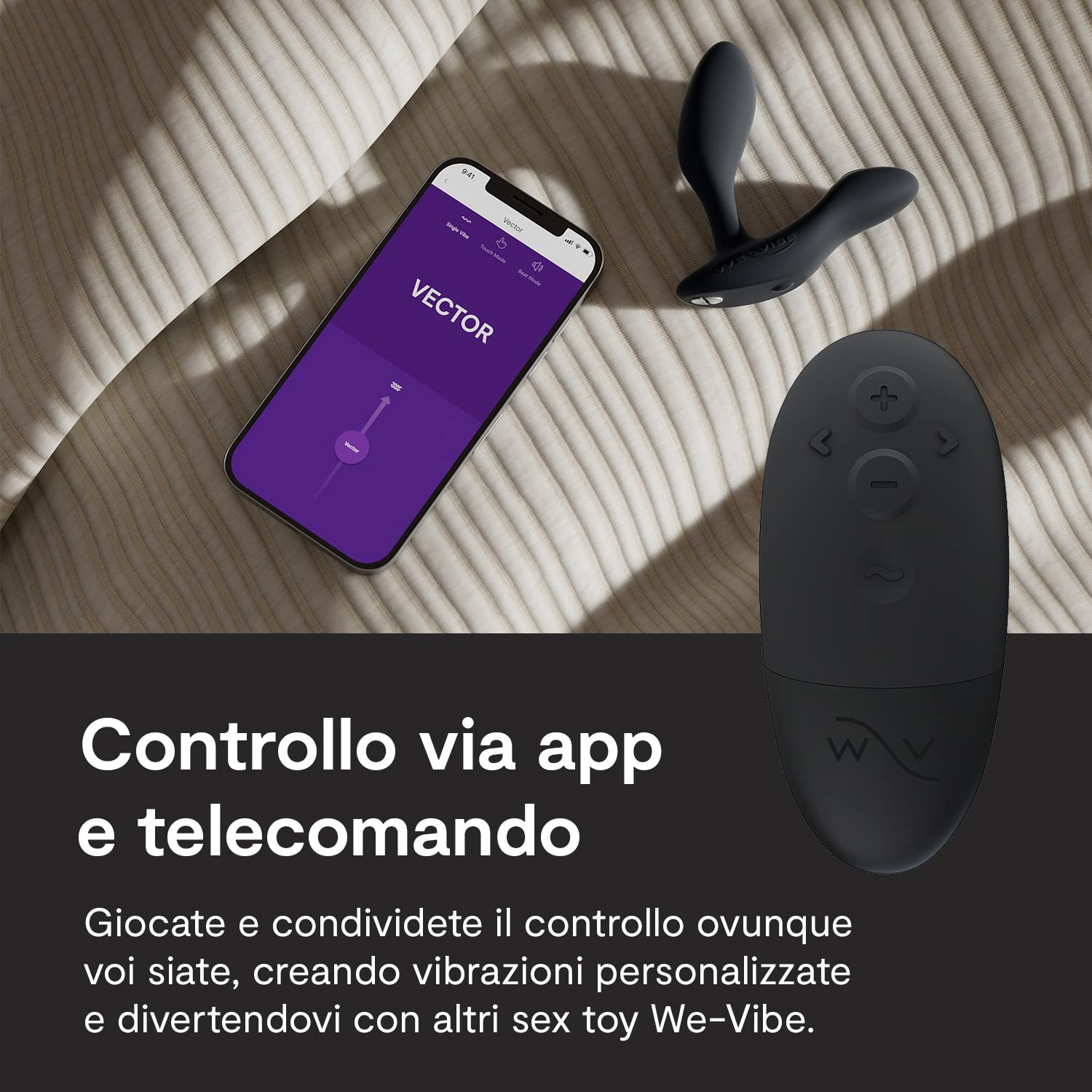 We-Vibe Vector+ vibratore prostatico nero con app