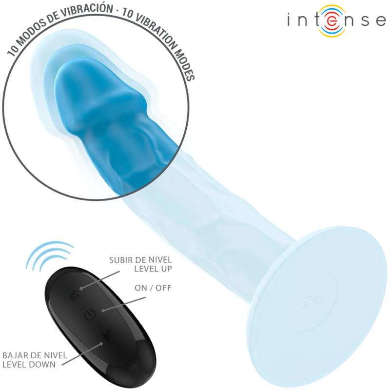 Intense Phoebe Blu vibratore 17 cm silicone morbido