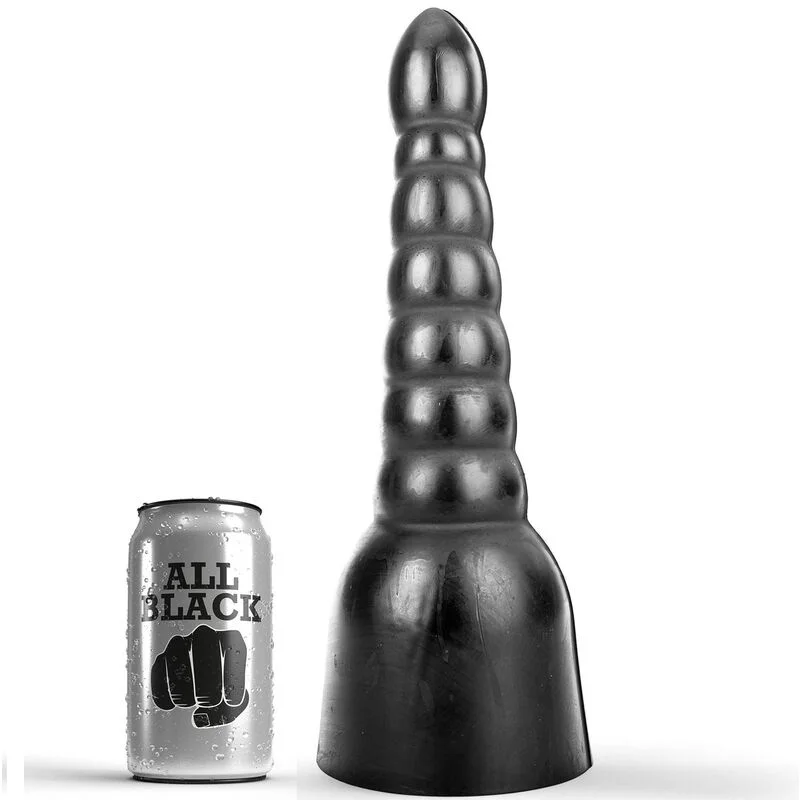 All Black dildo scanalato 34 cm PVC senza ftalati