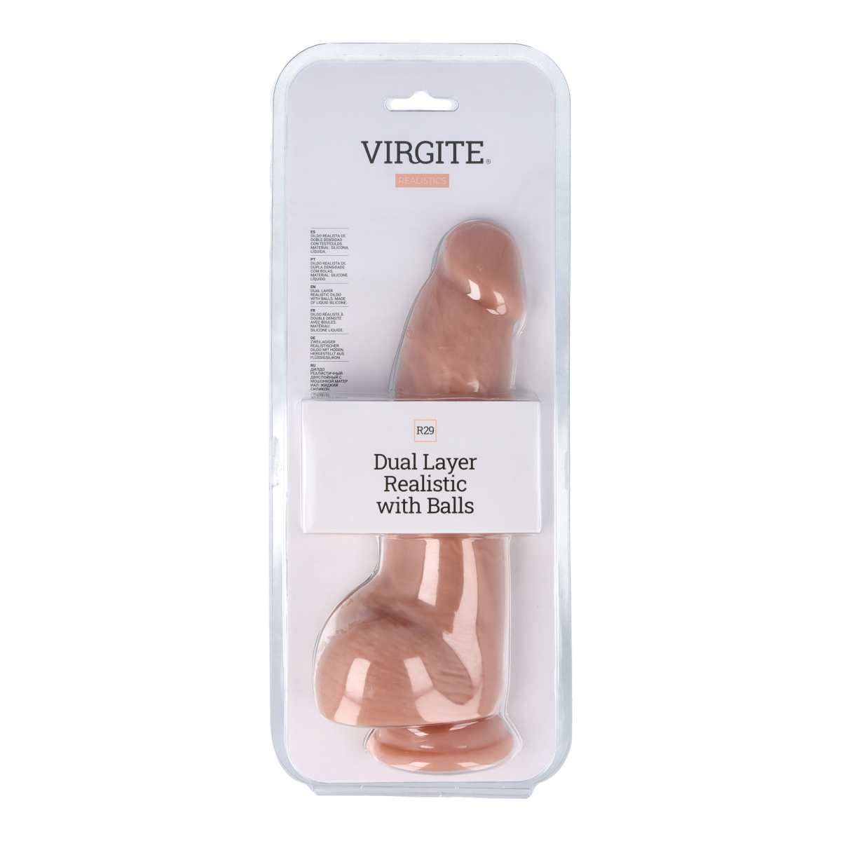 Virgite Love Hit R29 dildo realistico 23,5 cm dual layer testicoli