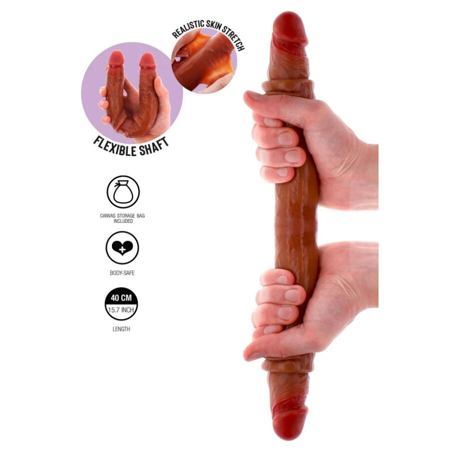 ToyJoy Get Real Skin dildo doppia estremità 40 cm