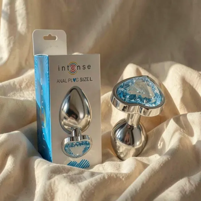 Intense Plug Cuore Blu L plug anale metallo gioiello
