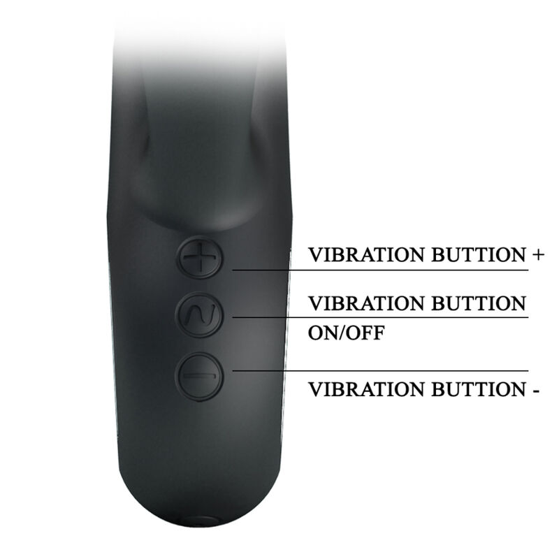Pretty Love Ansel vibratore rabbit nero silicone