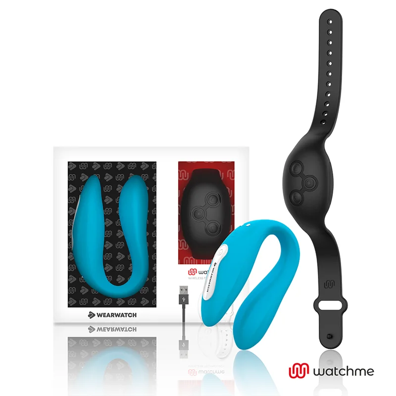 WatchMe Dual vibratore coppia a U Indigo Jet silicone